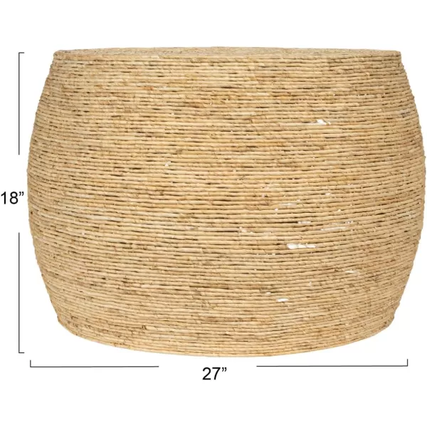 imageCreative CoOp Black Round Handwoven Corn Rope Barrel Coffee TableNatural