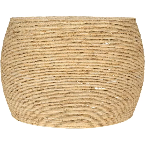 imageCreative CoOp Black Round Handwoven Corn Rope Barrel Coffee TableNatural