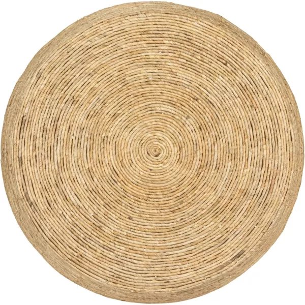 imageCreative CoOp Black Round Handwoven Corn Rope Barrel Coffee TableNatural