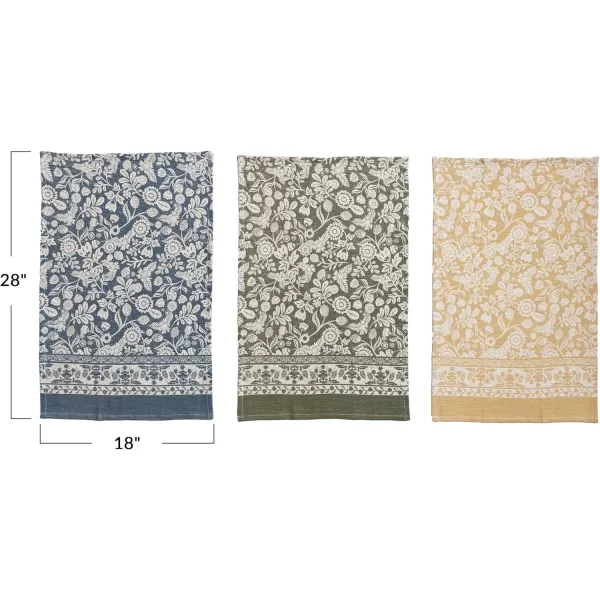 imageCreative CoOp Blossom Cotton Tea Towel Multicolor Set of 3