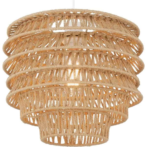 imageCreative CoOp Boho Handwoven Paper Rope and Metal Ceiling Pendant Lamp Natural