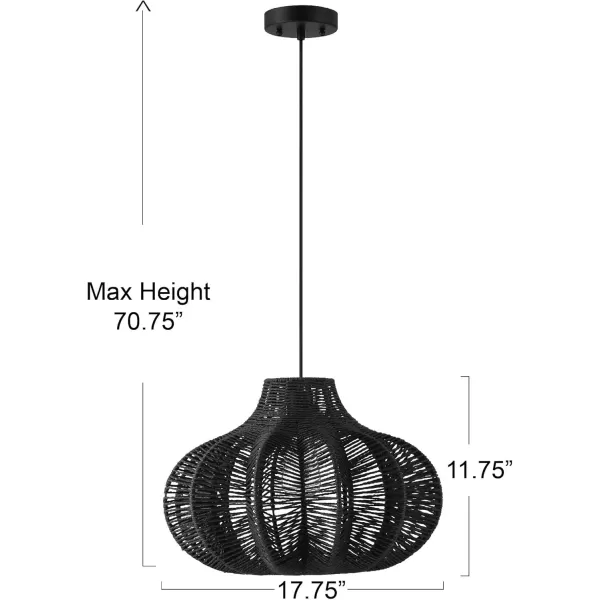 imageCreative CoOp Boho Handwoven Paper Rope and Metal Ceiling Pendant Lamp NaturalBlack