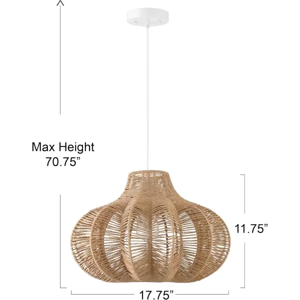 imageCreative CoOp Boho Handwoven Paper Rope and Metal Ceiling Pendant Lamp NaturalNatural