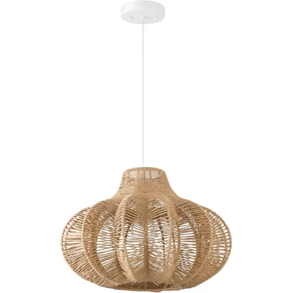 imageCreative CoOp Boho Handwoven Paper Rope and Metal Ceiling Pendant Lamp NaturalNatural