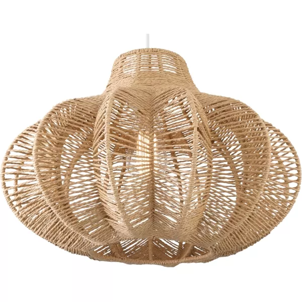 imageCreative CoOp Boho Handwoven Paper Rope and Metal Ceiling Pendant Lamp NaturalNatural