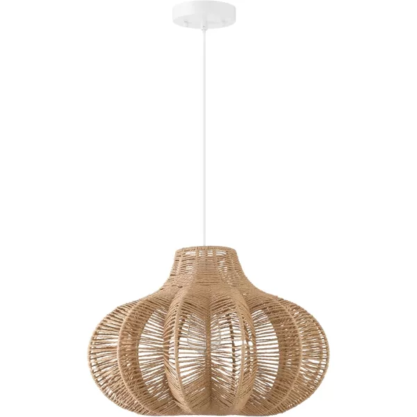 imageCreative CoOp Boho Handwoven Paper Rope and Metal Ceiling Pendant Lamp NaturalNatural