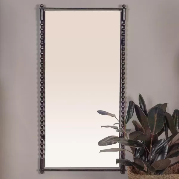 imageCreative CoOp Cast Metal Framed Tall Wall Mirror Antique Brass FinishBlack