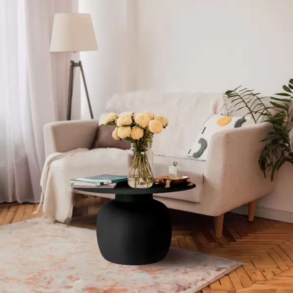 imageCreative CoOp Chic Metal Round Coffee Table Black