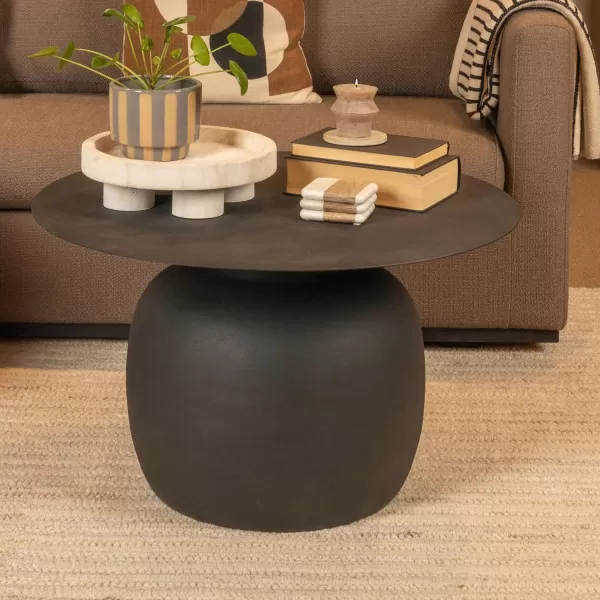 imageCreative CoOp Chic Metal Round Coffee Table Black