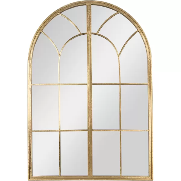 imageCreative CoOp Decorative Metal Arched Wall Mirror with Window Style Design Gold