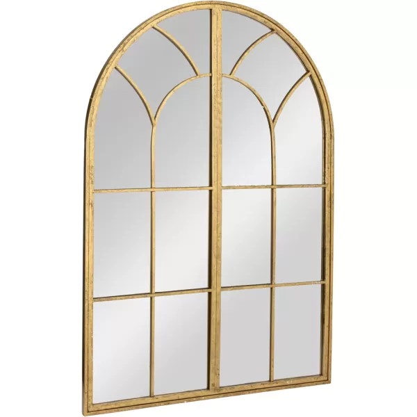 imageCreative CoOp Decorative Metal Arched Wall Mirror with Window Style Design Gold