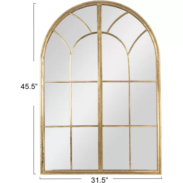 imageCreative CoOp Decorative Metal Arched Wall Mirror with Window Style Design Gold