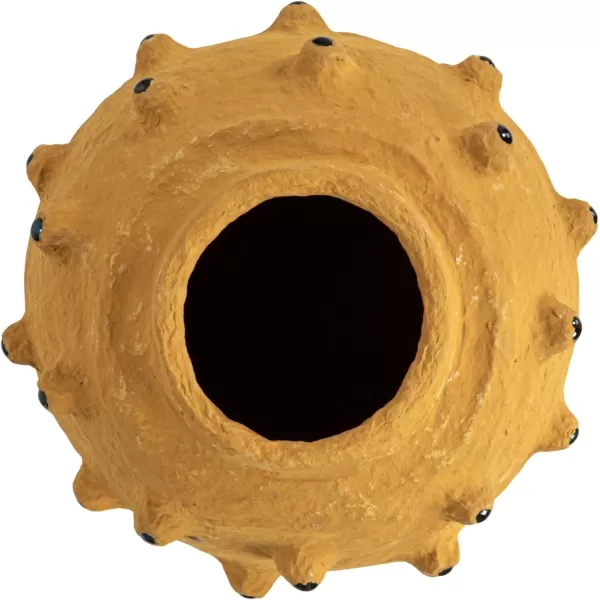 imageCreative CoOp Decorative Paper Mache Canister with Glass Marble Accent YellowYellow