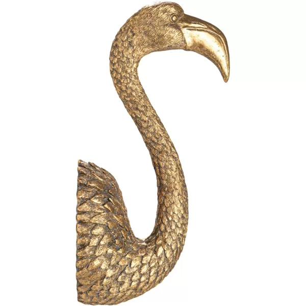 imageCreative CoOp Decorative Resin Bird Head Wall Decor Gold