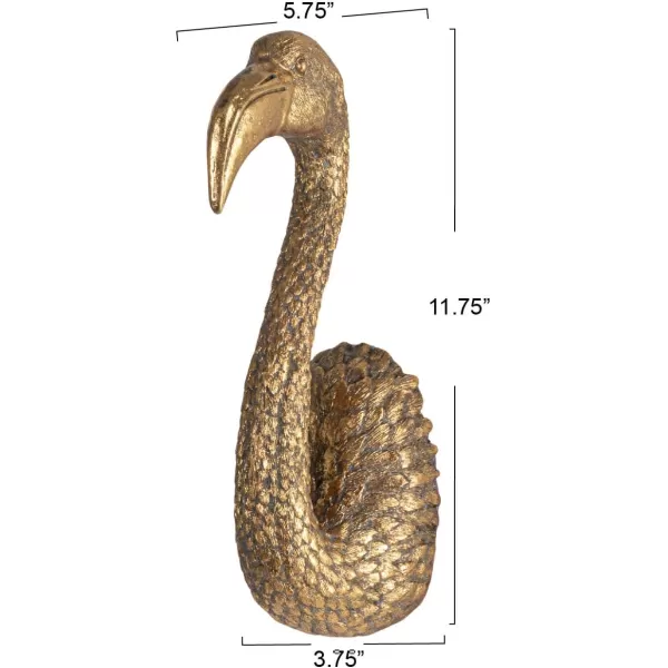 imageCreative CoOp Decorative Resin Bird Head Wall Decor Gold