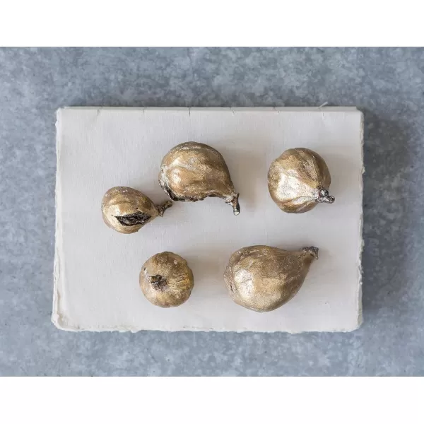 imageCreative CoOp Decorative Resin Figs Silver Finish Set of 5Gold