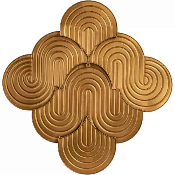 imageCreative CoOp Decorative Waves Metal Wall Art Gold