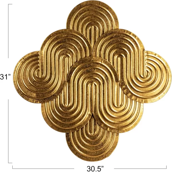imageCreative CoOp Decorative Waves Metal Wall Art Gold