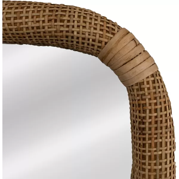 imageCreative CoOp Large Wood and Rattan Wavy Mirror Natural