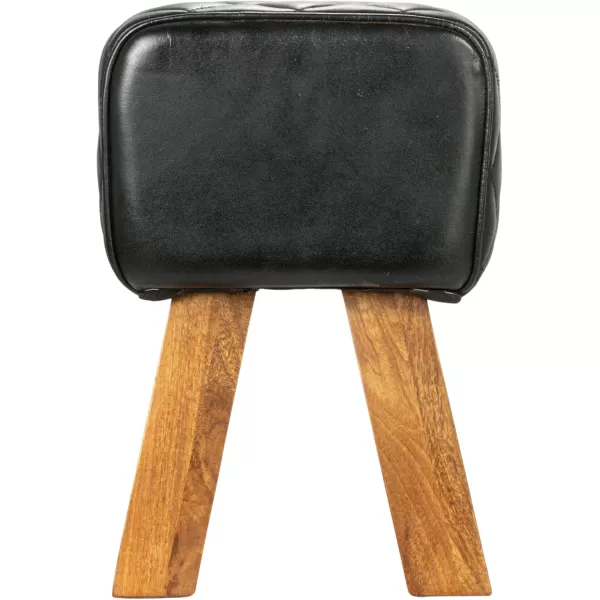 imageCreative CoOp Long Leather Bench with Mango Wood Legs BlackBlack