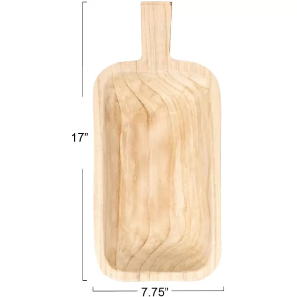 imageCreative CoOp Medium Paulownia Wood Tray for Serving and Storage Natural17 L