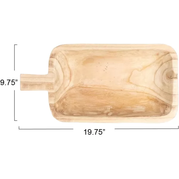 imageCreative CoOp Medium Paulownia Wood Tray for Serving and Storage Natural20 L