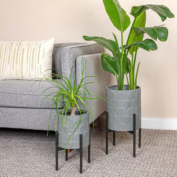 imageCreative CoOp Metal Planter on Stand Grey