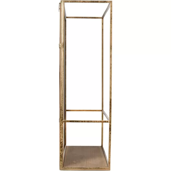 imageCreative CoOp Metal Wall Mirror with Reclaimed Wood Base Gold