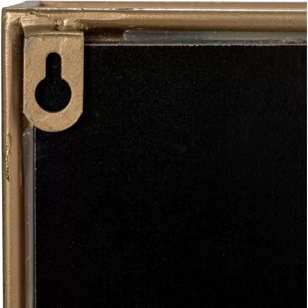 imageCreative CoOp Metal Wall Mirror with Reclaimed Wood Base Gold