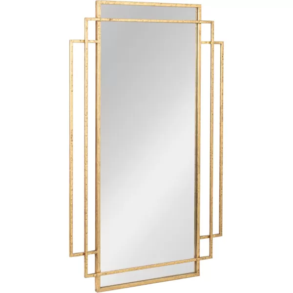 imageCreative CoOp Metal Wall Mirror with Reclaimed Wood Border Gold