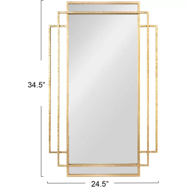 imageCreative CoOp Metal Wall Mirror with Reclaimed Wood Border Gold