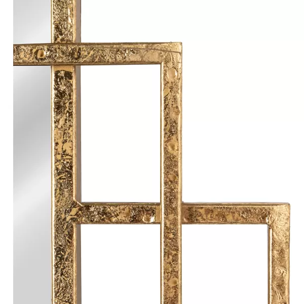 imageCreative CoOp Metal Wall Mirror with Reclaimed Wood Border Gold
