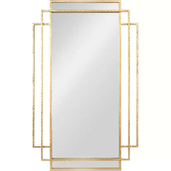imageCreative CoOp Metal Wall Mirror with Reclaimed Wood Border Gold