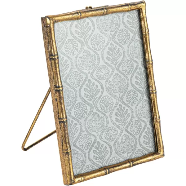 imageCreative CoOp Metal and Reclaimed Wood Photo Frame GoldGold