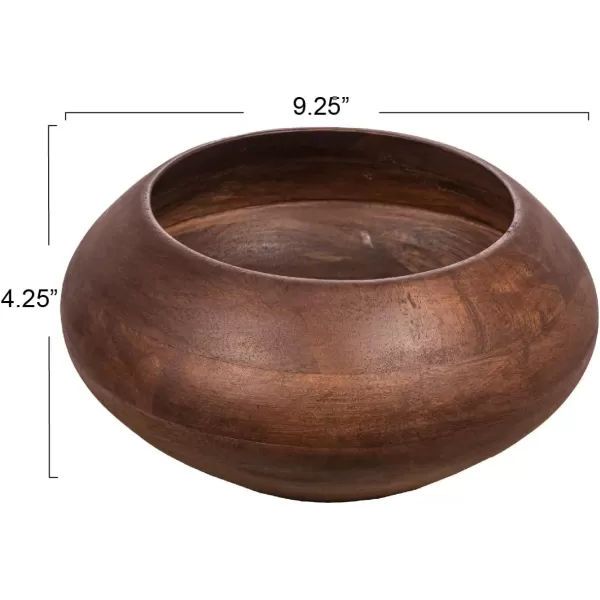 imageCreative CoOp Minimalist Round Mango Wood Bowl BlackWalnut Finish