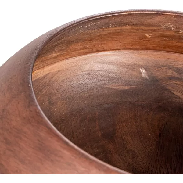 imageCreative CoOp Minimalist Round Mango Wood Bowl BlackWalnut Finish