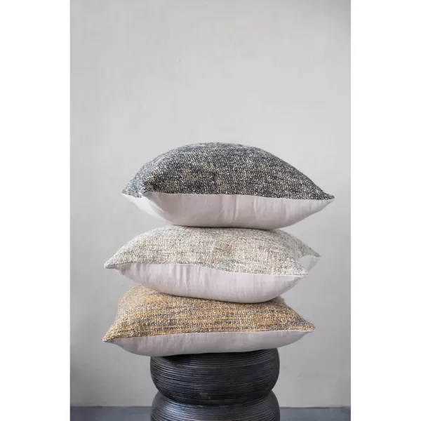 imageCreative CoOp Mlange Cotton Blend Boucl Pillow 20quot L x 20quot W x 2quot H Gray