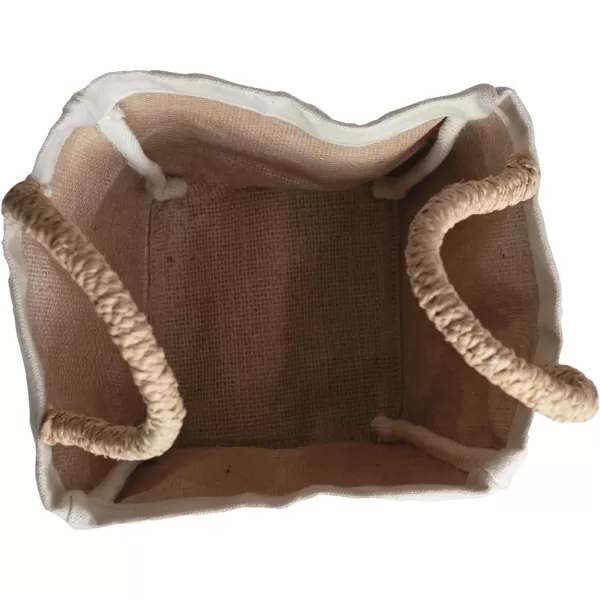 imageCreative CoOp Natural Cotton Canvas Containers with Braided Handles Set of 3 Large Medium Small