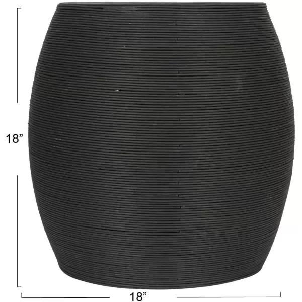 imageCreative CoOp Natural Round Rattan Barrel Accent TableBlack