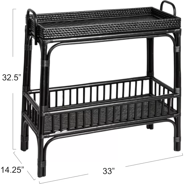 imageCreative CoOp Rattan Bar 2Tier Storage Tray BlackBlack