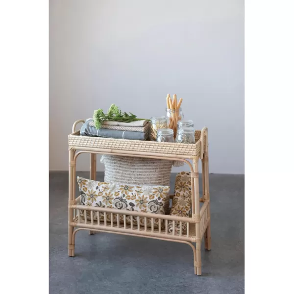 imageCreative CoOp Rattan Bar 2Tier Storage Tray BlackNatural