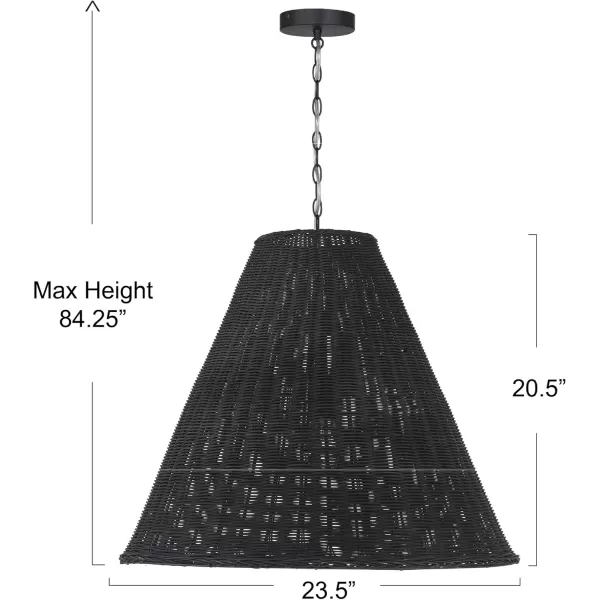 imageCreative CoOp Rattan Taper Pendant Light BlackBlack