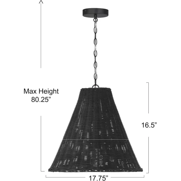 imageCreative CoOp Rattan Taper Pendant Light BlackBlack