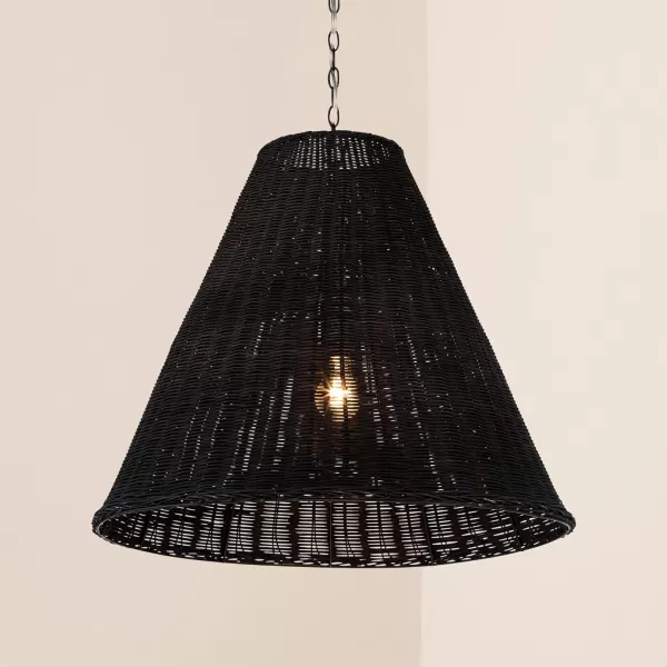 imageCreative CoOp Rattan Taper Pendant Light BlackBlack
