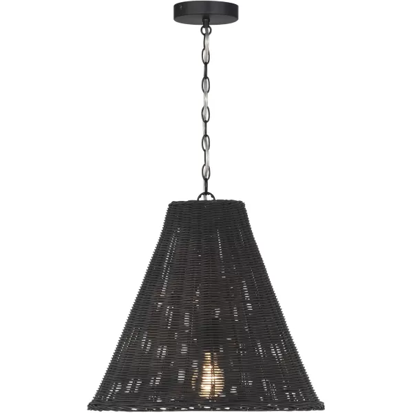 imageCreative CoOp Rattan Taper Pendant Light BlackBlack