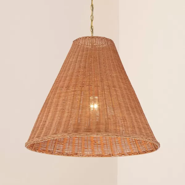 imageCreative CoOp Rattan Taper Pendant Light BlackNatural