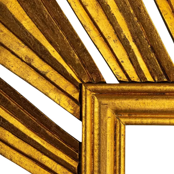 imageCreative CoOp Reclaimed Wood Sunburst Rectangular Wall Mirror GoldRectangular