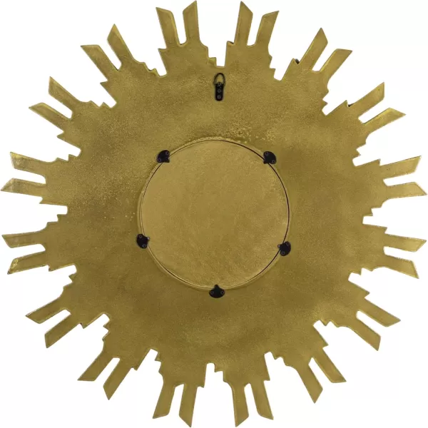 imageCreative CoOp Reclaimed Wood Sunburst Rectangular Wall Mirror GoldRound