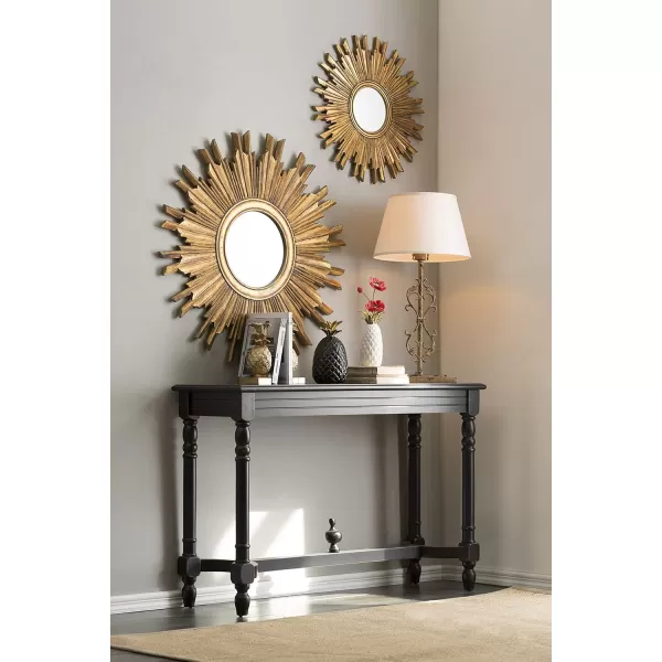 imageCreative CoOp Reclaimed Wood Sunburst Rectangular Wall Mirror GoldRound