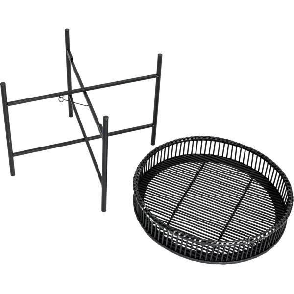 imageCreative CoOp Round Bamboo and Metal Tables Black Set of 2